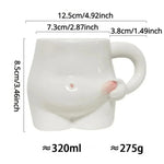 Charmante Keramiktasse mit rundem Bauchdesign