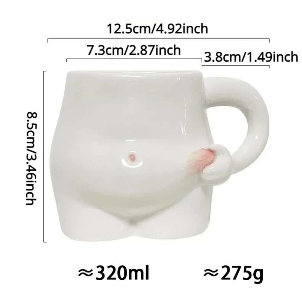 Charmante Keramiktasse mit rundem Bauchdesign