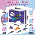 Bausatz für Papierflieger mit Origami-Anleitungen