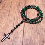 Spiritueller Anhänger mit Tigerauge und Lapislazuli – Rosenkranz für Männer