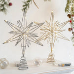 Festlicher Goldstern mit LED-Beleuchtung für den Weihnachtsbaum