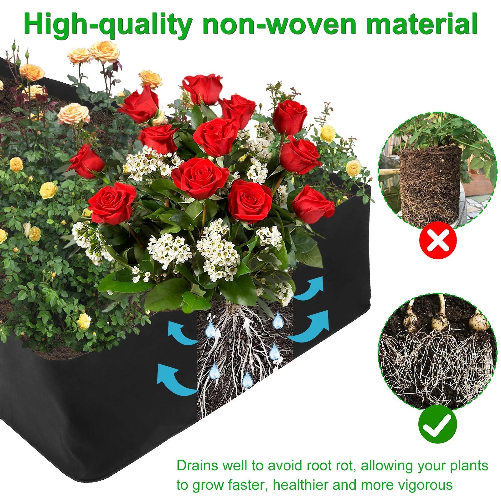 UrbanGarden Grow Bag | 8 Compartments | Durable Felt | 180x90x30 cm