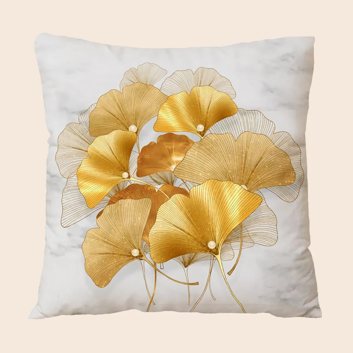 Natural Charm | Cuddly Cushion Cover with Plant Motif | 45×45 cm