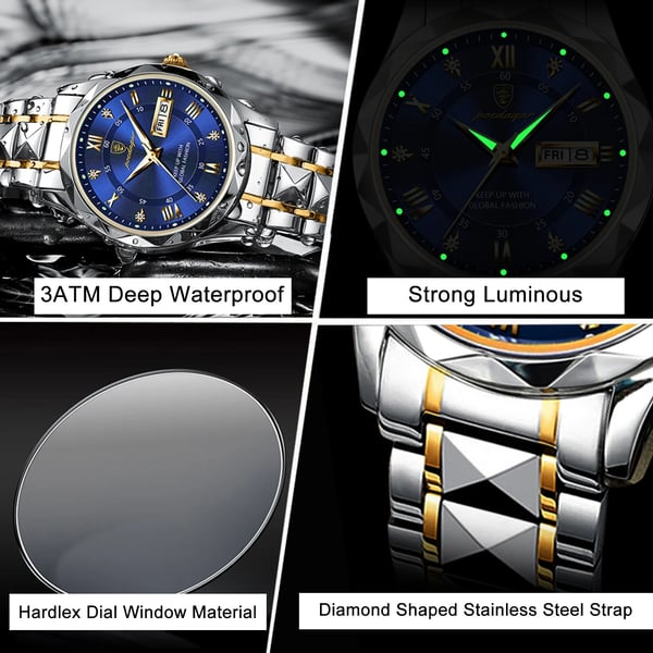 Elegante wasserdichte Herrenarmbanduhr mit Luminous-Funktion