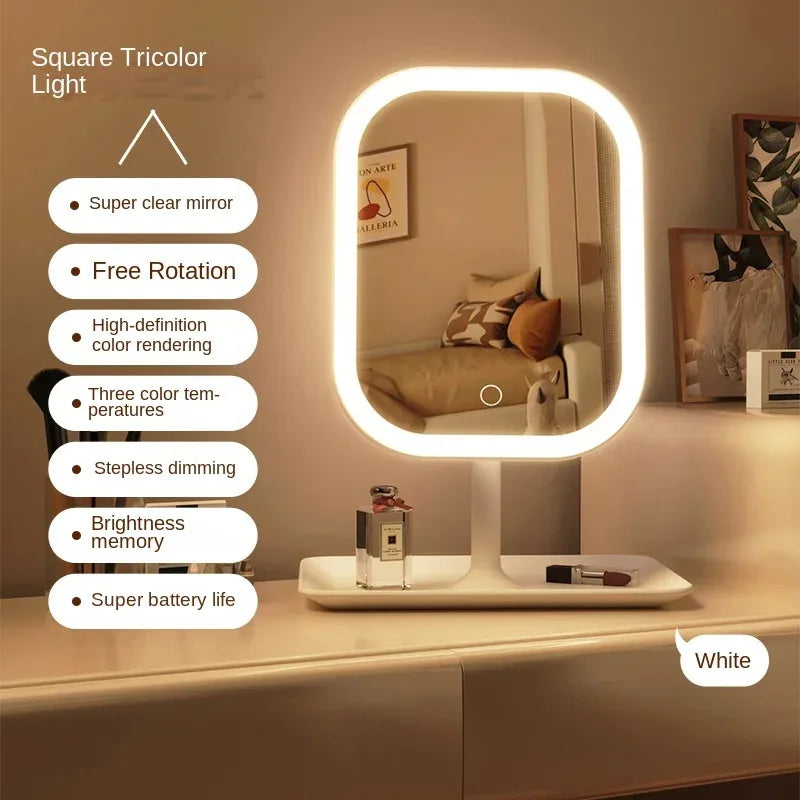 Eleganter LED Schminkspiegel mit Touch-Steuerung und 3 Lichtmodi