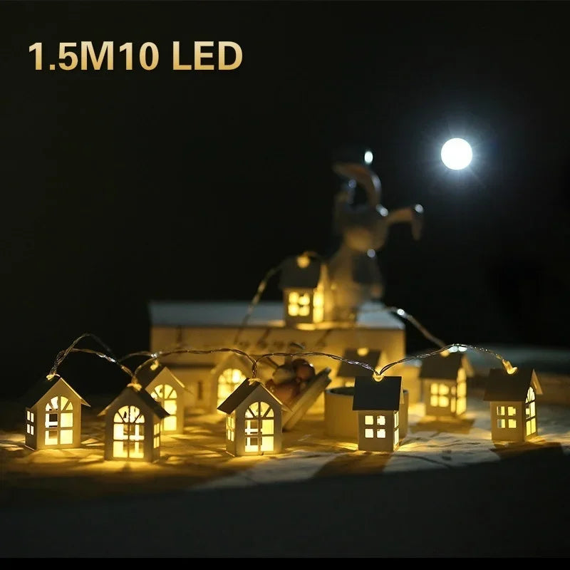 Star House | LED Light Chain with Charming Design | Warm White 1.5 m | Festive Decoration for Every Occasion