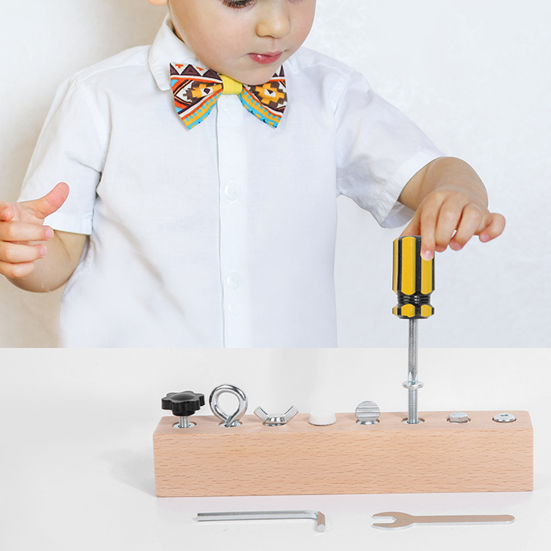 Lernspielbrett aus Holz für Kinder – 8 verschiedene Befestigungen
