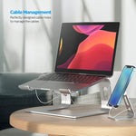 Ergonomischer und belüfteter Laptopständer aus Aluminium