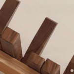 Elegant wooden coat rack with flexible magnetic hangers