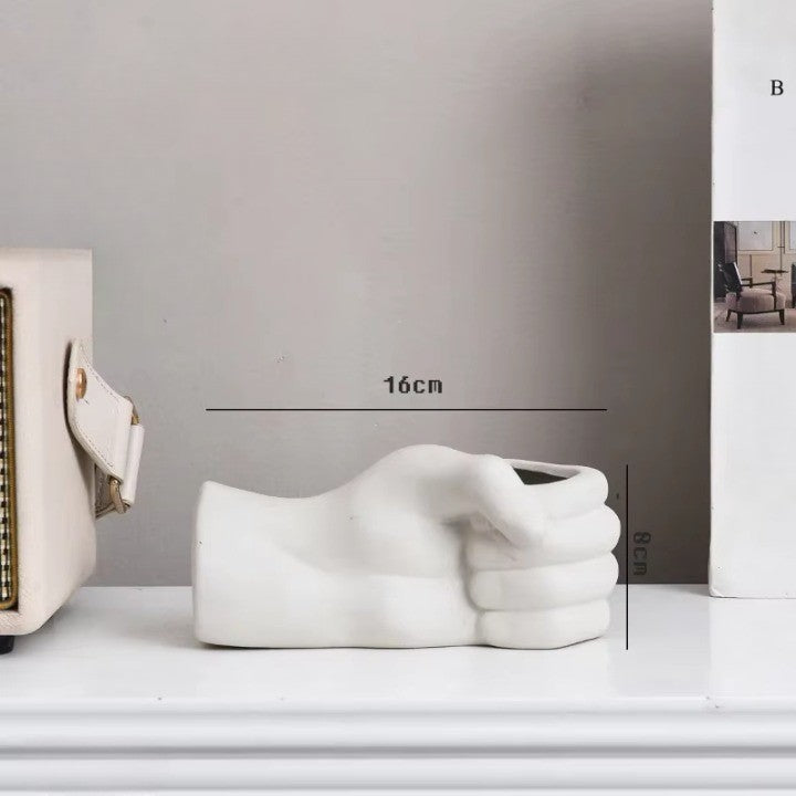 Künstlerische Handgesten Keramik Blumenvase