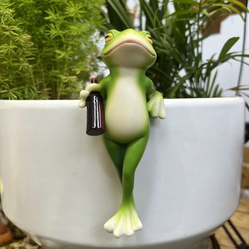 Verspielte Froschfigur für Blumentöpfe und Garten
