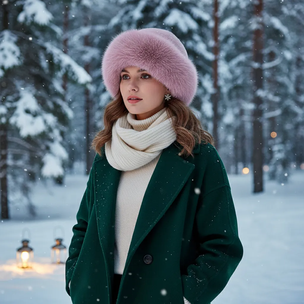 Stilvolle Wintermütze aus Kunstpelz für Damen