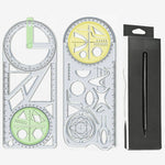 Vielseitiger Geometrie-Lineal mit drehbarem Winkelmesser