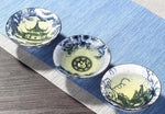 4-teiliges Teetassen-Set aus Blau- und Weißporzellan