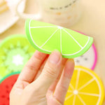 6 Stück Bunte Silikonuntersetzer für Teetassen – Obstdesign