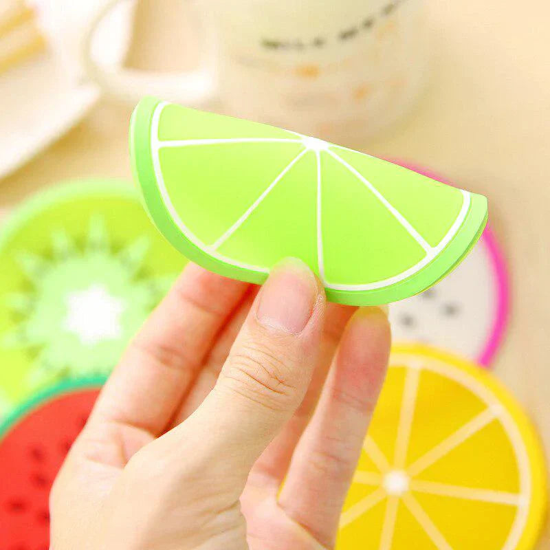 6 Stück Bunte Silikonuntersetzer für Teetassen – Obstdesign