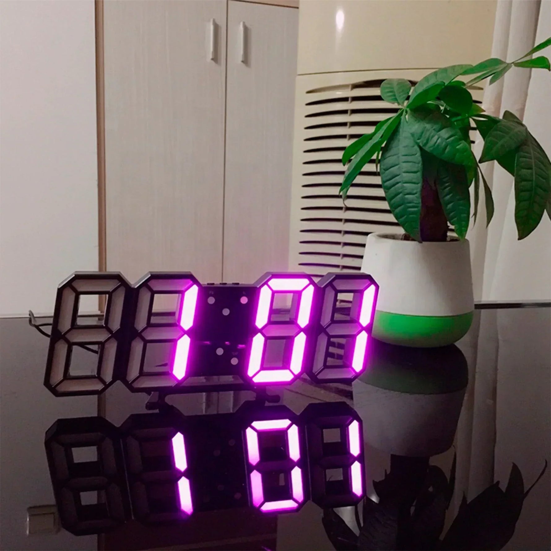 Modern 3D LED Wall Clock – Stylish Design with Dimmer Function