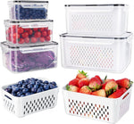 Food Storage Set of 5 with Drainage Basket