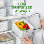 Food Storage Set of 5 with Drainage Basket