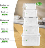 Food Storage Set of 5 with Drainage Basket
