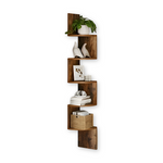 Eckregal mit 5 Ablagen – Rustikales Holz im Zickzack-Design