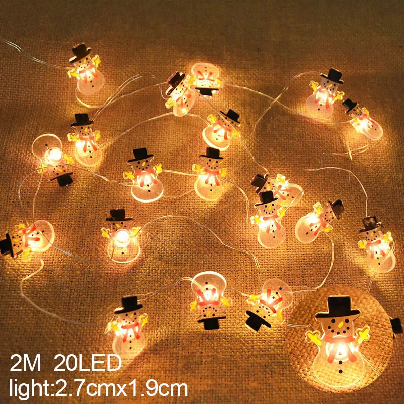 Frosted fairy lights for Christmas | 2 m length | 20 LEDs with festive motifs
