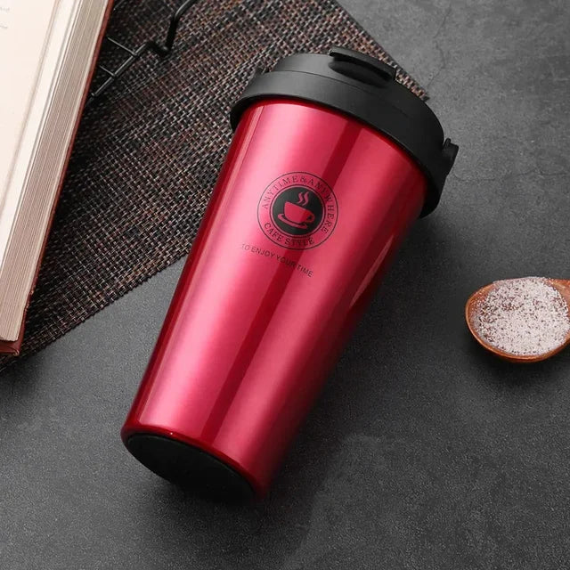 Isolierbecher Warm-Kalt – Edelstahl Reisebecher 500 ml mit Schiebedeckel