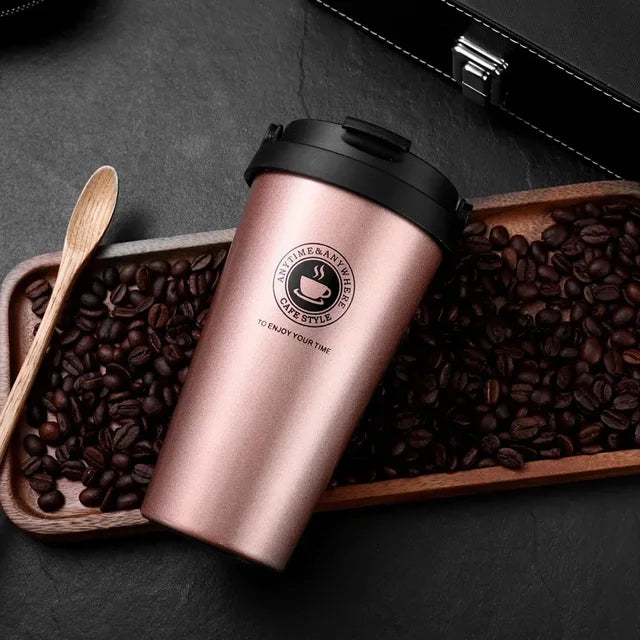 Isolierbecher Warm-Kalt – Edelstahl Reisebecher 500 ml mit Schiebedeckel