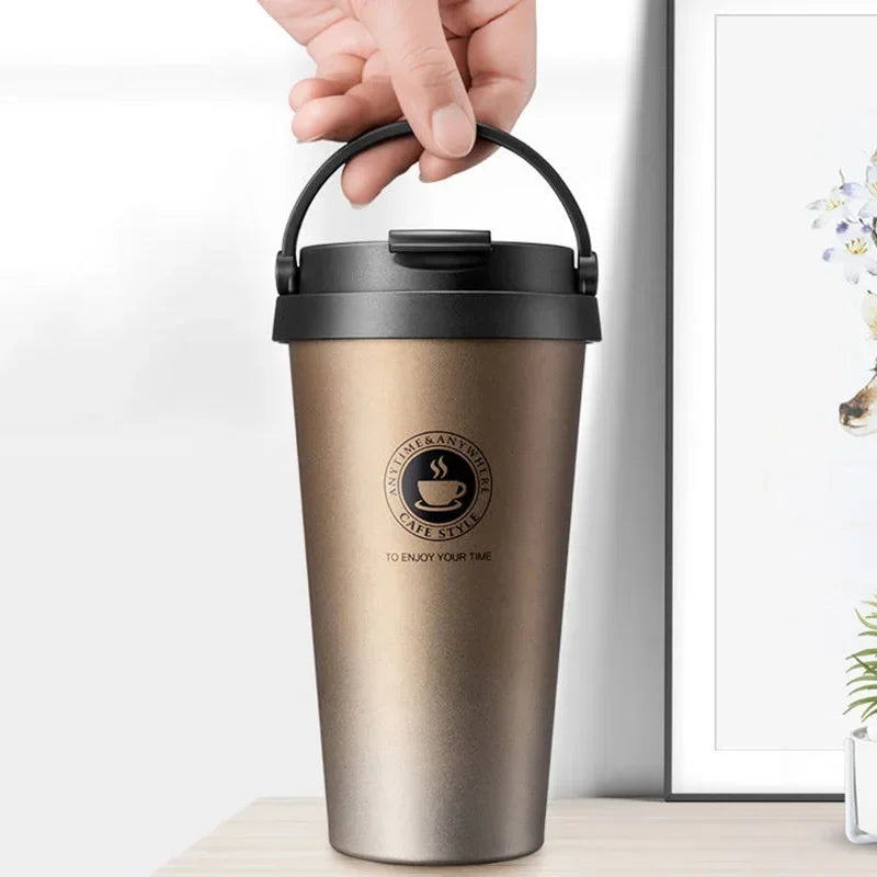 Isolierbecher Warm-Kalt – Edelstahl Reisebecher 500 ml mit Schiebedeckel