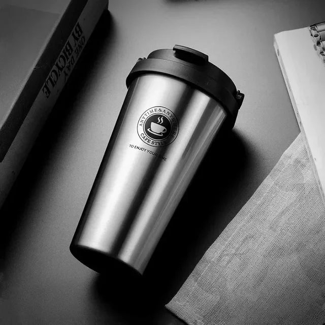 Isolierbecher Warm-Kalt – Edelstahl Reisebecher 500 ml mit Schiebedeckel