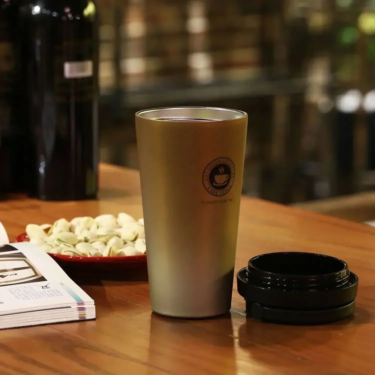 Isolierbecher Warm-Kalt – Edelstahl Reisebecher 500 ml mit Schiebedeckel