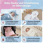Schlafanzug und Decke für Babys mit Bärenmotiv