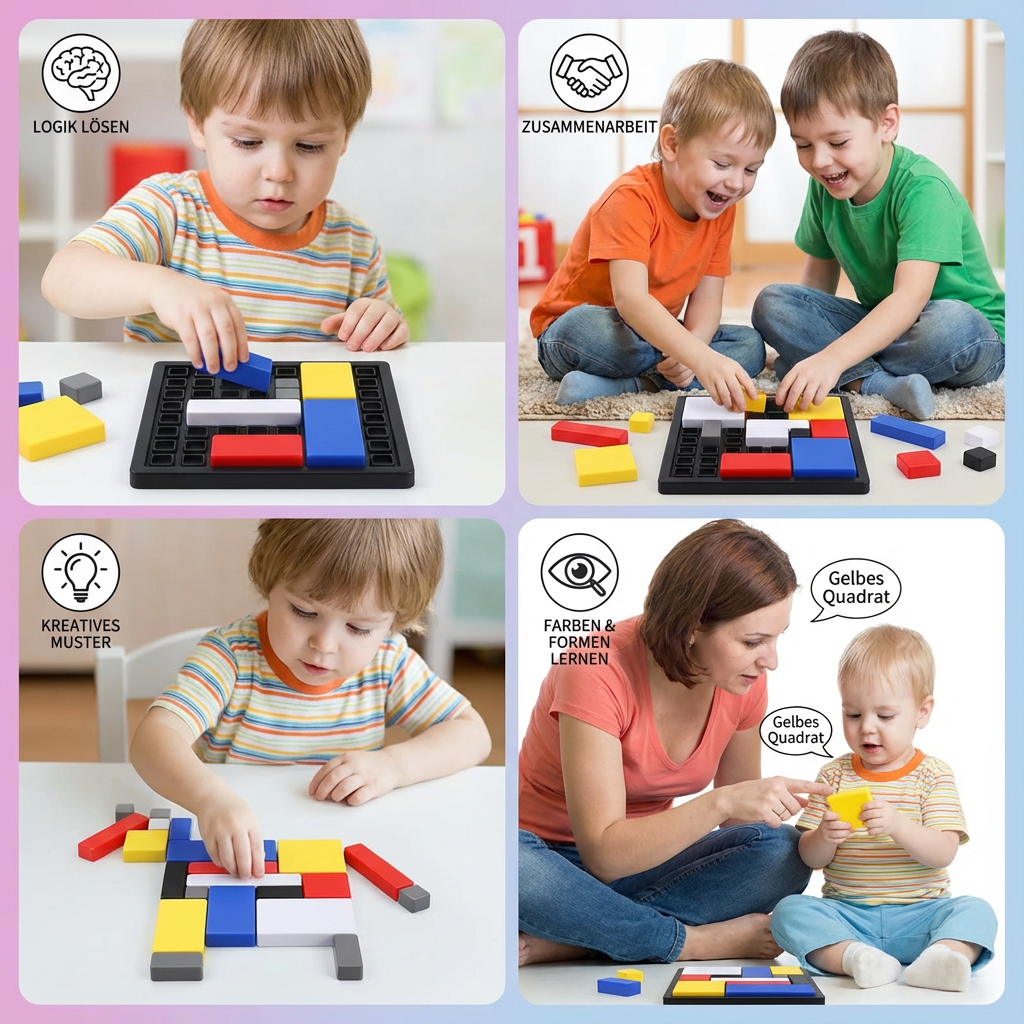 Geometrisches Puzzle-Spiel mit kreativen Blockformen