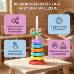 Buntes Drehspielzeug mit Regenbogen-Farbturm