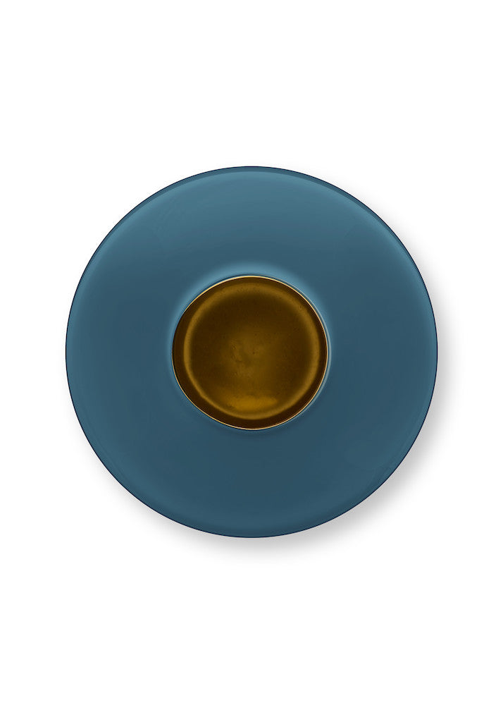 Elegante Metallvase in Blau – 32 cm Höhe