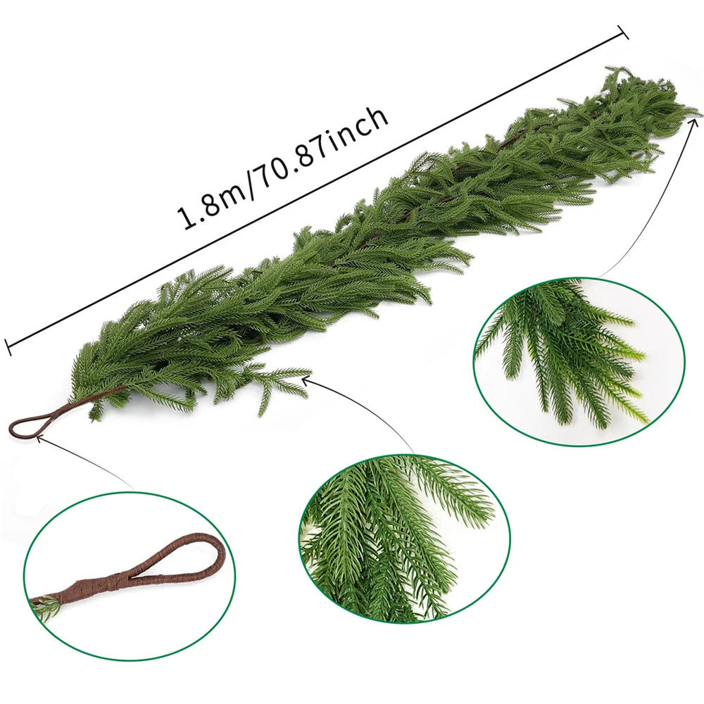 Festive Christmas Garland 180 cm | Artificial Fir Decoration for Your Home