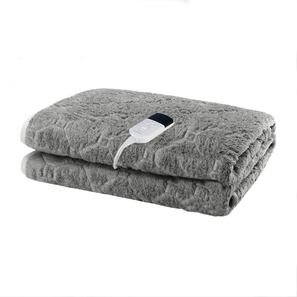 Warming Flannel Heated Blanket with Timer and Safety Features