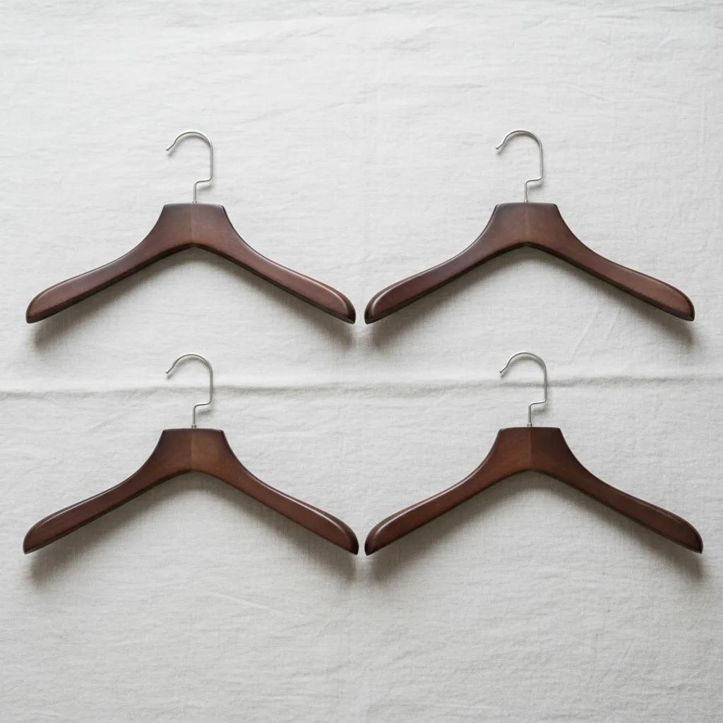 Luxury Wooden Hangers with Non-Slip Design (4 Pack)