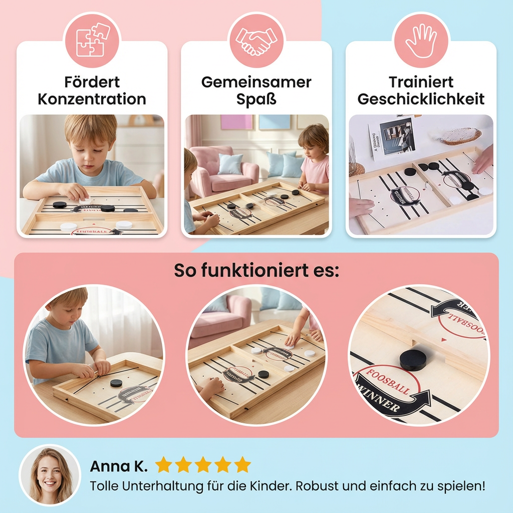 Holz Schachbrettspiel mit Schleuder
