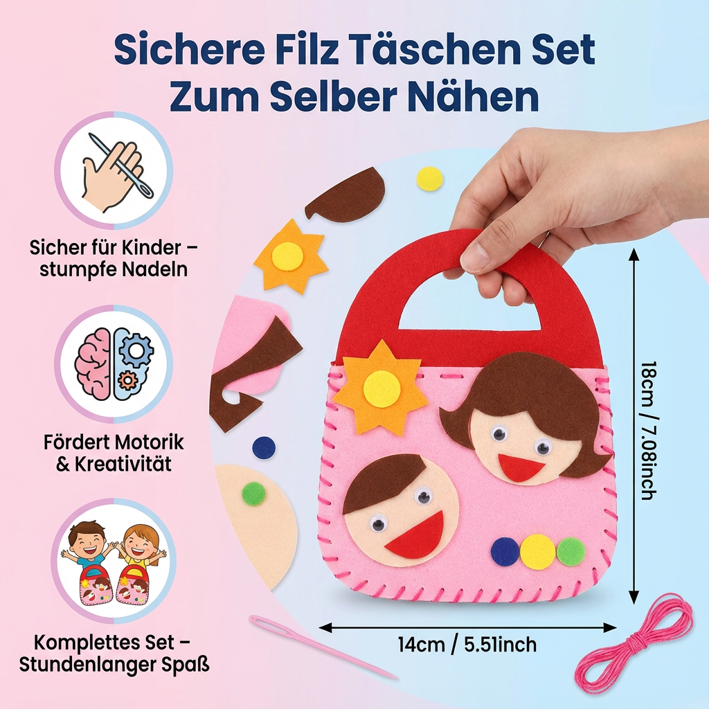 Set zum Selbernähen von sicheren Filztaschen
