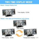 Projection Alarm Clock with Flexible 180° Display – Snooze Function and Temperature Display