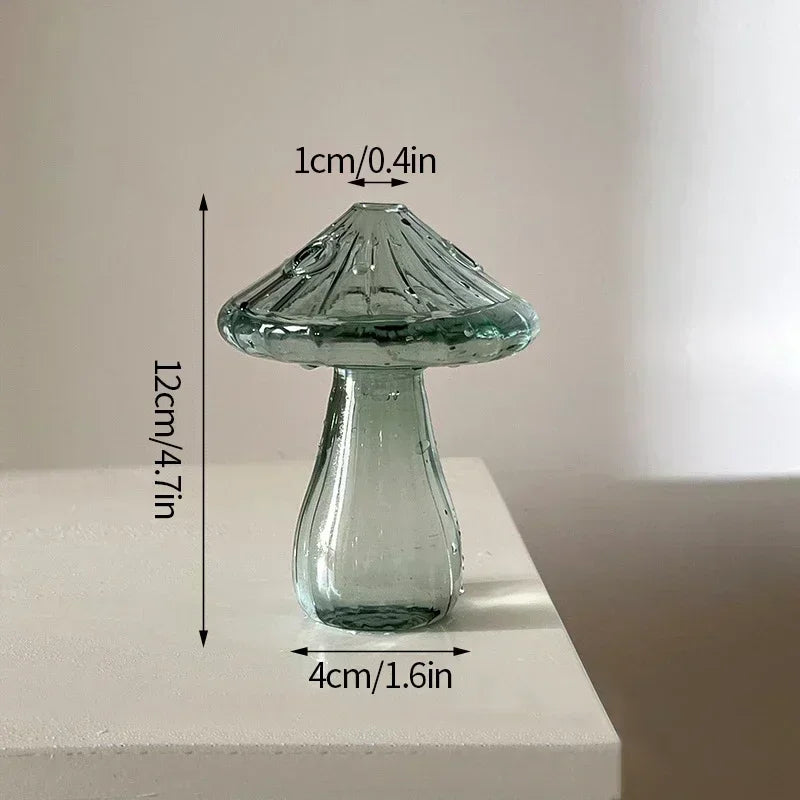 Elegant Mushroom Glass Vase for Hydroponics and Decoration