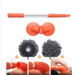 Erweiterbarer Autowaschmopp mit Doppelschichtkopf – Schwarz/Orange