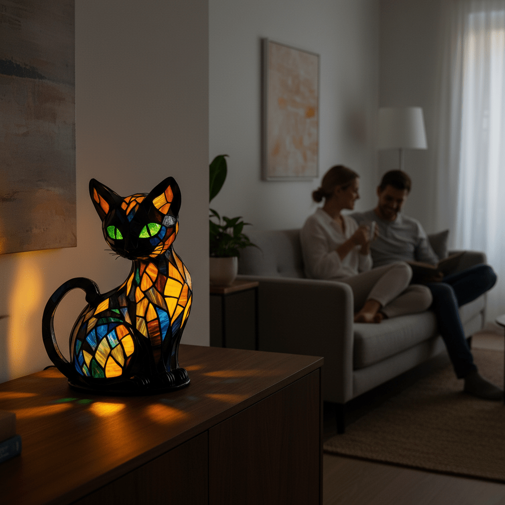 Katzenfreundliche LED-Nachtlampe mit Sanftem Licht und Charmantem Design