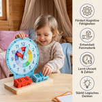 Lernspielzeug zur Uhrzeit mit Montessori-Pädagogik