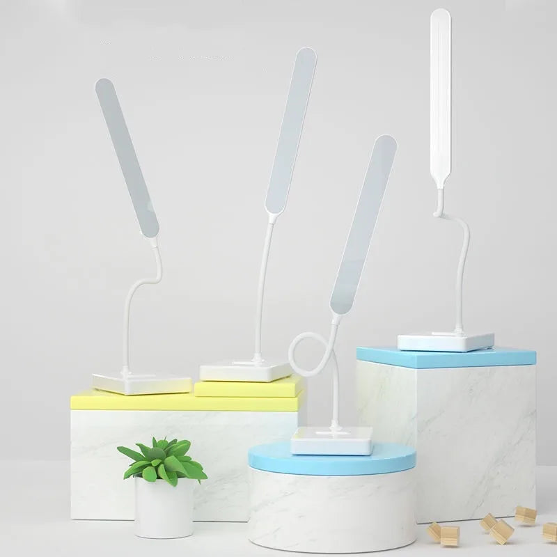 Modern LED Table Lamp with Touch Dimmer and Phone Holder