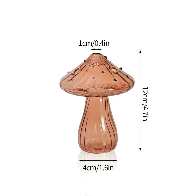 Elegant Mushroom Glass Vase for Hydroponics and Decoration