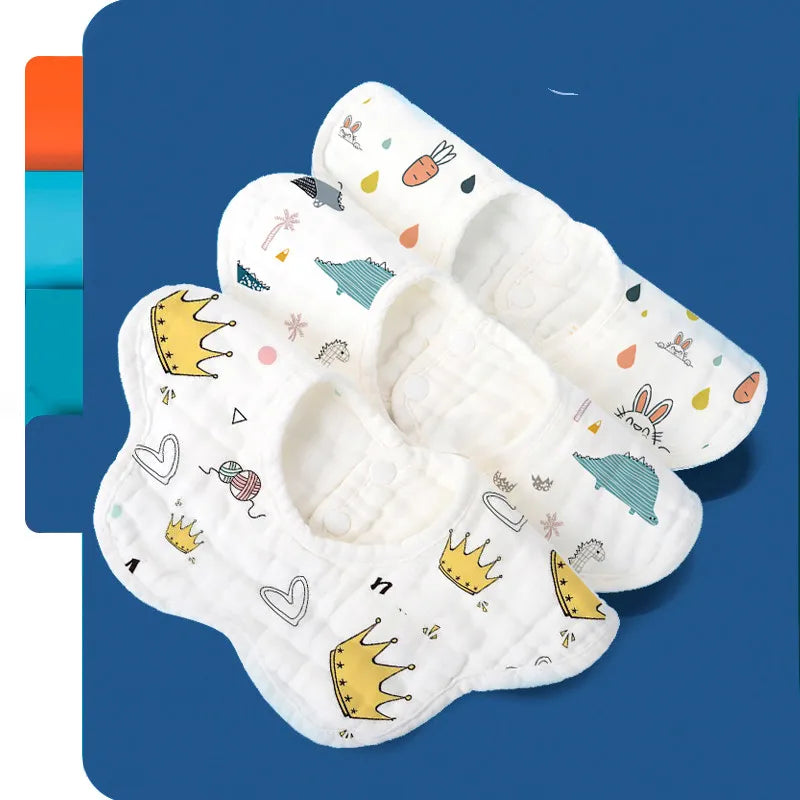 Musselin Baby Lätzchen – Sanfte Spucktücher mit niedlichen Designs
