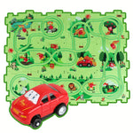 Rennbahn Puzzle mit Bausteinen für Kinder