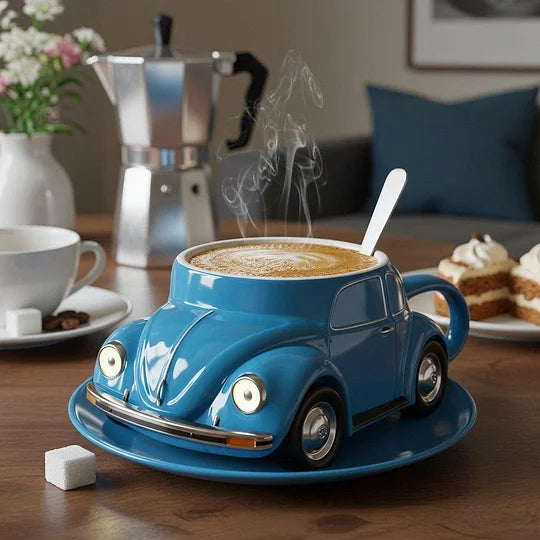 Retro-Ceramic-Becher mit 3D-Design – Ideal für Kaffee und Tee
